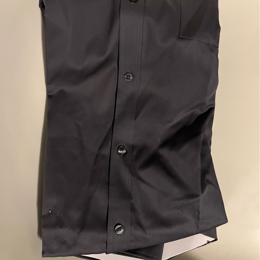 Michael Kors Black Premium Poplin Stretch Modern Tailored Shirt Size 17.5 - Picture 4 of 6